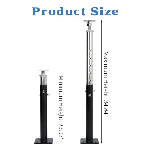 2 PCS Adjustable House Jacks Post for Leveling, 19"-36"(1'7"-3'), Black - color: Black