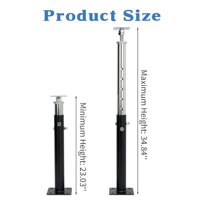 2 PCS Adjustable House Jacks Post for Leveling, 19"-36"(1'7"-3'), Black - color: Black