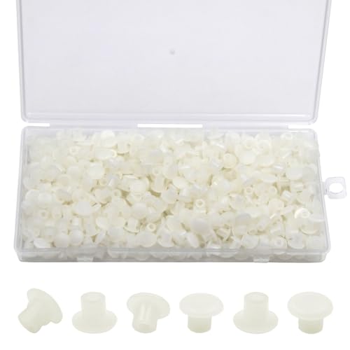 500Pcs 3/16" Plastic Hole Plugs, Screw Cap Round Button Plug - color: Clear, size: 500pcs*0.19"(5mm)