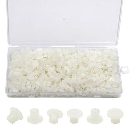500Pcs 3/16" Plastic Hole Plugs, Screw Cap Round Button Plug - color: Clear, size: 500pcs*0.19"(5mm)