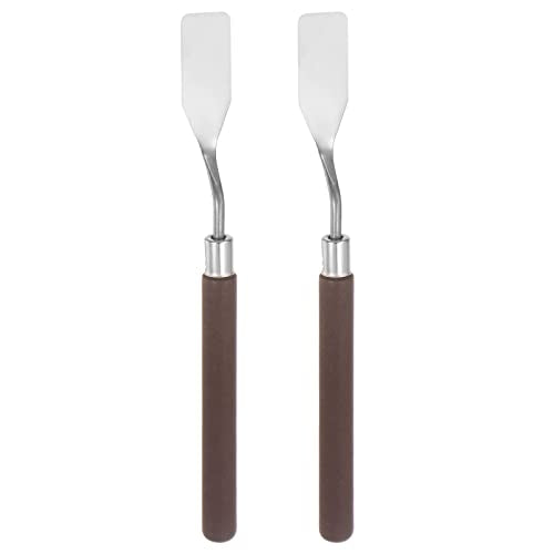 HARFINGTON 2pcs No.1 Palette Knives 16mm Width Stainless Steel Flat Spatula