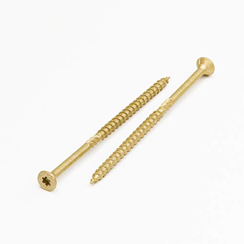 Professional Decking & Outdoors Wood Screws, Bronze SKT® Coating - 1500 Hour Salt Spray, #10 X 4, 6 Lobe 25 Drive (150pcs with 1 Bit in Jar) Model Number: V56104 - size: #10 X 4", style: Bronze SKT Coating