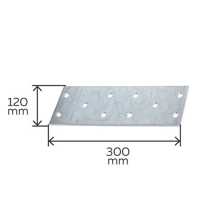 Alberts 333799 Perforated Plate Sendzimir-Galvanised 300 x 120 mm - size: 300 x 120 mm