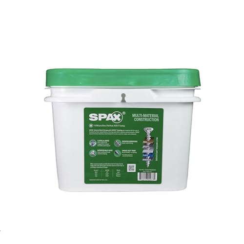 SPAX #10 x 2 Exterior Flat Head Deck Wood Screws Construction Torx T-Star Plus (1500 EA) Bulk Pail Includes 2 Bits Rust Resistant - size: #10 x 2"