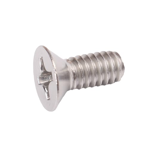 100 Pack 12-24 x 1/2" Silver Flat Head Machine Screws, Full Thread - color: Silver