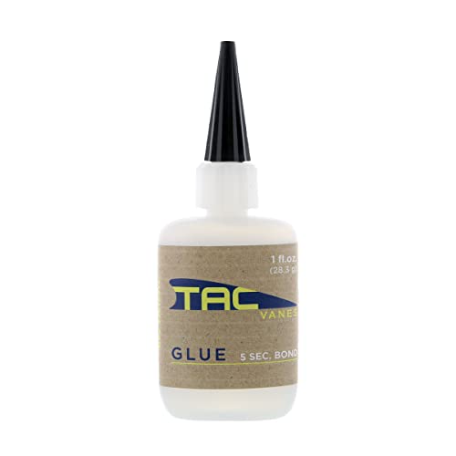 TAC Vanes TAC Fletching Glue, for Use with All, 1 Fl. Ounce Bottle | Archery Fletching Adhesive | Fast-Bonding, Precision Application, Durable Hold for Vanes - size: 1 fl oz