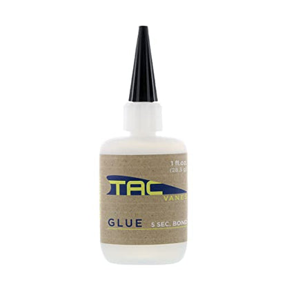 TAC Vanes TAC Fletching Glue, for Use with All, 1 Fl. Ounce Bottle | Archery Fletching Adhesive | Fast-Bonding, Precision Application, Durable Hold for Vanes - size: 1 fl oz