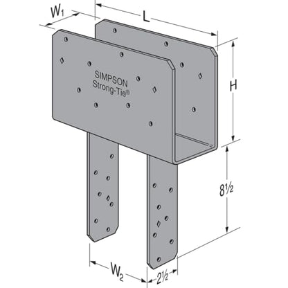 Simpson Strong-Tie CCQ46SDS2.5 CCQ Column Cap for 4X Beam, 6X Post with Strong-Drive SDS Screws - size: 1 Each