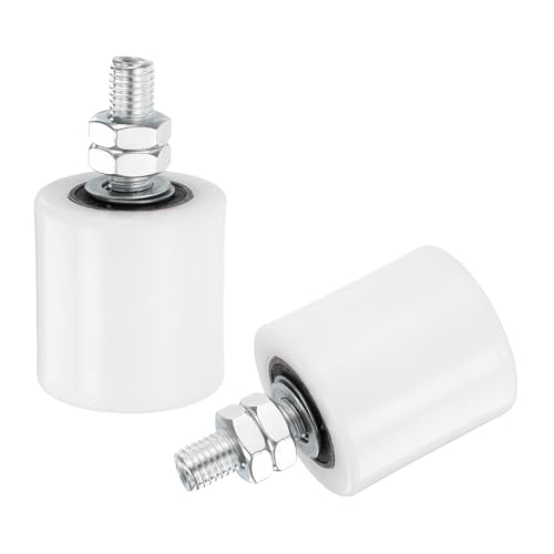 uxcell 2Pcs Slide Gate Guide Roller, 2" Nylon Rollers Gate Support Assembly - color: White, size: 2 Inch