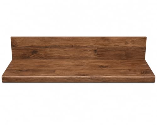 Luxury Vinyl Plank Flush Stair Nose Kit – Tread + Riser Combo (Pecan) - color: Pecan