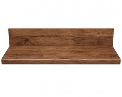 Luxury Vinyl Plank Flush Stair Nose Kit – Tread + Riser Combo (Pecan) - color: Pecan