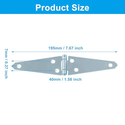 Hordion 2Pcs Strap Hinge Shed Door Hinges, 4 Inch Heavy Duty Gate Hinges - size: 4 Inch, 2Pcs