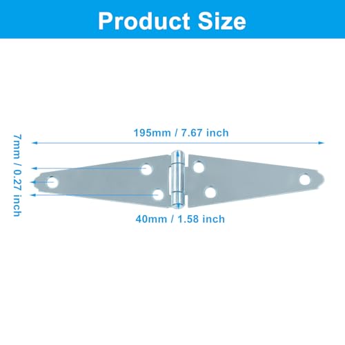 Hordion 4Pcs Strap Hinge Shed Door Hinges, 4 Inch Heavy Duty Gate Hinges - size: 4 Inch, 4Pcs