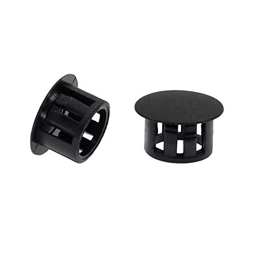 30PCS 13mm (1/2") Black Hole Plugs Plastic - color: Black, size: 13mm (1/2")