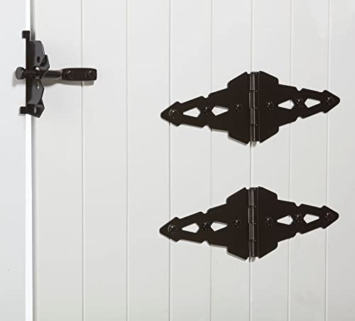 National Hardware Deluxe Latches Decorative Strap Hinges Gate Kit, Black - size: (Pack of 1)