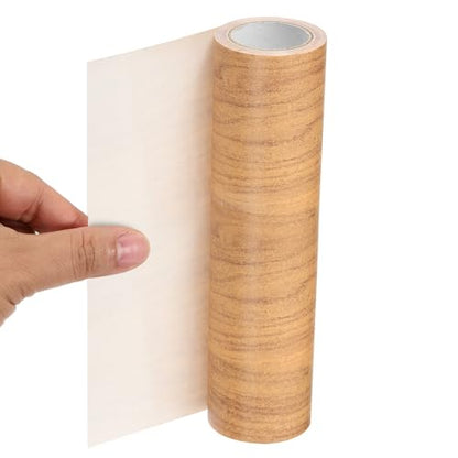 PATIKIL 8" X30' Self-Adhesive Wood Grain Repair Tape with Scraper Maple Grain Wheat