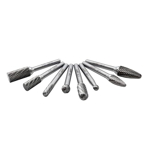 LU&MN Tungsten Carbide Burr Set, 1/4" Shank, 8 Pcs - style: 8PCS -1/4" Shank