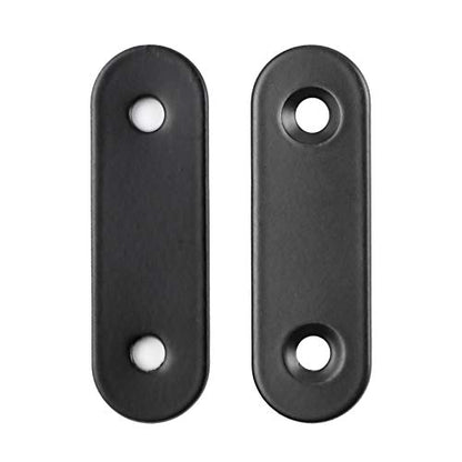 Flat Corner Brace Plates, Stainless Steel, Black, Pack of 30