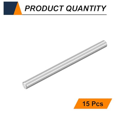 HARFINGTON 15pcs Dowel Pins M4(4mm) x 55mm 304 Stainless Steel Cylindrical Shelf Support Peg Pin Rod Fasten Elements for Metal Devices Wood Furniture DIY Installation, Silver - size: M4 x 55mm