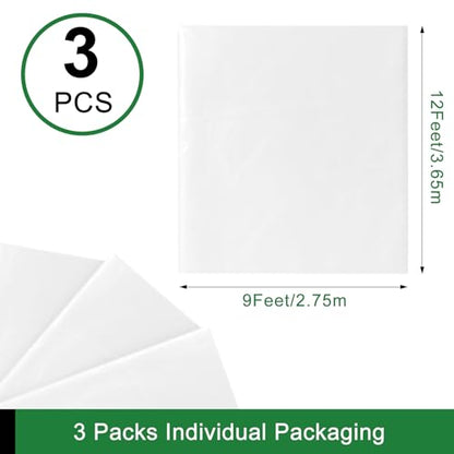 3-Pack 9x12 ft Painter Plastic Drop Cloths Sheet,Waterproof Anti-dust Cover, Disposable Tarp for Painting for Couch/Furniture Cover - size: 3pack