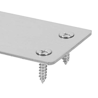 KEILEOHO 40 PCS 2.4 x 1.5 Inch Flat Stainless Steel Straight Mending Plates, Metal Brackets for Wood Furniture Repair, Straight Brace Brackets Connector Fixing Joint with 160 PCS Screws