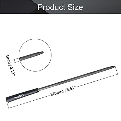 Utoolmart Jewelers Tool Plastic Handle Round Needle Files 10Pcs (5pcs, 140mm) - size: 5pcs, 140mm