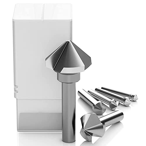 Industrial M2 HSS Countersink Drill Bits Set for Stainless Steel Meta Aluminum Wood, 90 Degrees 3 Flutes, Bolt Deburring Tool DIY Tool (25mm/1inch) - style: 25mm/1inch