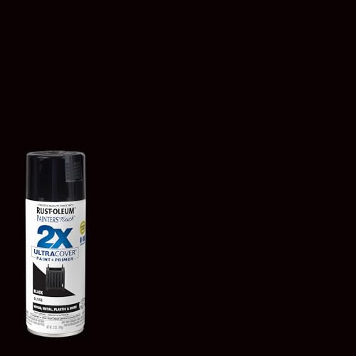 Rust-Oleum 334026-6PK Painter's Touch 2X Ultra Cover Spray Paint, 12 oz, Gloss Black, 6 Pack - color: Black, size: 12 Ounce (Pack of 6)