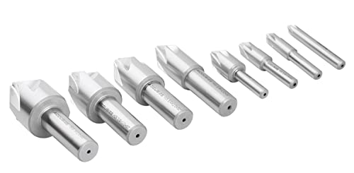 Accusize Industrial Tools 60 Degree 6 Flute H.S.S. Machine Countersink, 8 Pcs, Precision Ground, 0206-0010 - size: 60°