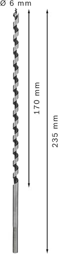 Bosch 2608597622 Auger Bit 6mmx9.25In - size: Diameter: 6.00 mm