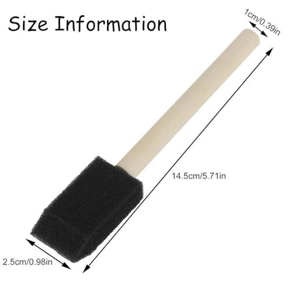 200Pack Foam Paint Brushes 1 inch Bulk, Sponge, for Painting, Blk