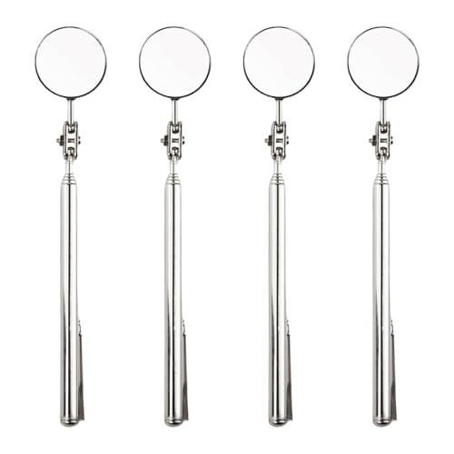 Flylin 4Pcs Telescoping Inspection Mirror Pen Style 33mm for Car Repair