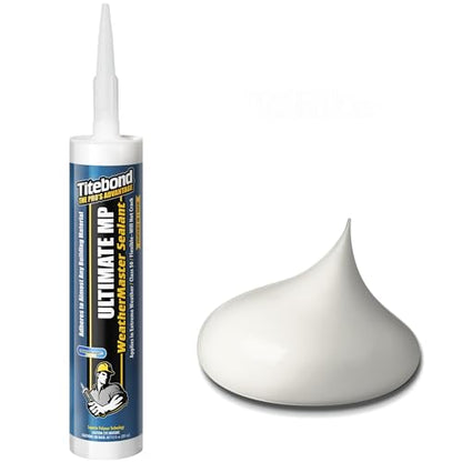 Titebond WeatherMaster Ultimate MP All-Weather Hybrid Sealant, White 9.5 Oz. (12 Pack) – Multipurpose Exterior Caulk, Flexible, UV-Resistant, Seals Wood, PVC, Metal, Glass – 71001
