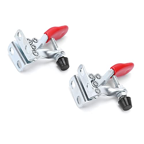 Toggle Clamp Fixture, 2Set Hold Down LD GH‑201‑A Clamping Quick LDGH 201AHand Clamps, Clamp, Hand Tools 30kg Holding Capacity GH201A Nonslip Red Tools, Horizontal with Acity for