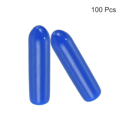 uxcell 100pcs Rubber End Caps 3mm ID Vinyl Round Tube Bolt Cap Cover Screw Thread Protectors Blue - color: Blue, size: 3mm
