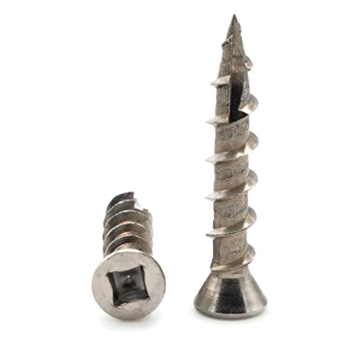 Square Drive Deck Screws Trim Head 305 Stainless Steel Type 17 Point - #7 x 1-1/4" Qty 100