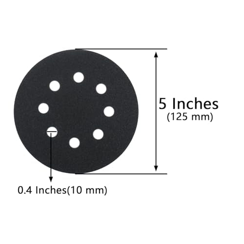 50 Pcs 5 Inch 8 Hole 150 Grit Wet and Dry Sanding Discs, Round Hook and Loop Disc Sandpaper for Random Orbital Sanders - style: 150 Grit