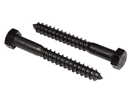 3/8" x 3-1/2" Stainless Steel Hex Lag Bolts (10 pcs) Black Oxidized in USA by Makers Bolt - size: 3/8 x 3-1/2 (10 pcs)