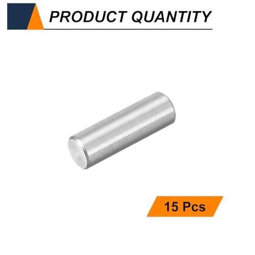HARFINGTON 15pcs Dowel Pins M4(4mm) x 12mm 304 Stainless Steel Cylindrical Shelf Support Peg Pin Rod Fasten Elements for Metal Devices Wood Furniture DIY Installation, Silver - size: M4 x 12mm