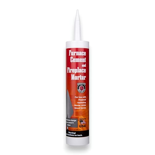 Meeco's Red Devil 121 Gray Furnace Cement & Fireplace Mortar - High-Temperature Silicate Cement for FireBrick, Gasketing, Mortar Joints & Wood Stoves (10.3 fl oz Cartridge) - Made in the USA