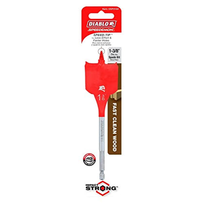 Diablo Spade Bit for Wood - 1-3/8" Diameter, 6" Length, 1/4" Hex Shank - size: 1-3/8" × 6"