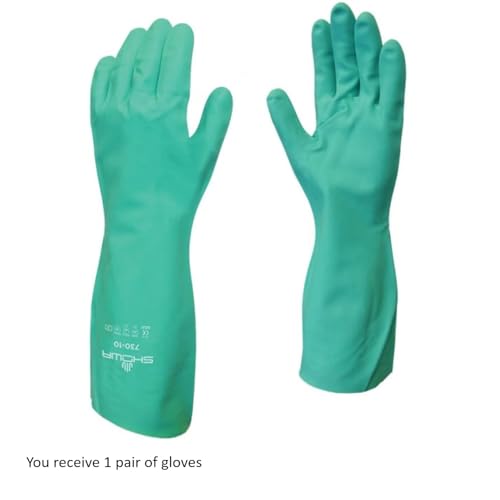 SHOWA 730 Chemical Resistant Glove, 15-mil Nitrile, Medium, Single Pair - size: Medium, style: Single Pair