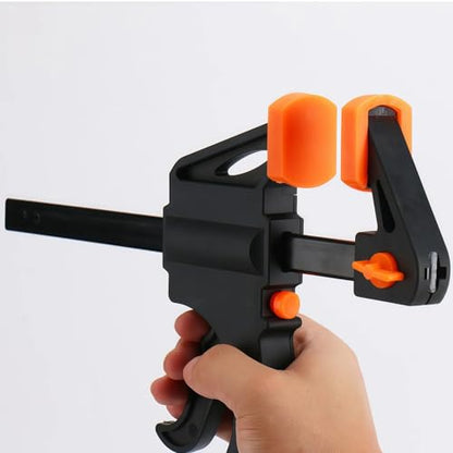 6 PCS Quick Release F-Clamp Set, Suitable for Woodworking, Metal Structure Processing 4 Inch Adjustable Ratchet Bar, Pre-Assembled Easy-Grip Combination Woodworking Tool Set ﻿