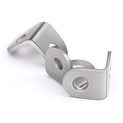 ZOENHOU 100 PCS 20 x 20 mm Stainless Steel L Brackets, 90 Degree Corner Bracket with 200 Screws, Corner Braces for Wood - size: 100PCS 20 x 20mm Silver