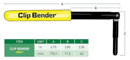 Clip Bender - Made in the USA - Steel tool used for securing T-Post fence clips - Comfortable yellow rubber grip - Black oxide coating to prevent rust. From LockNLube. - size: One-size