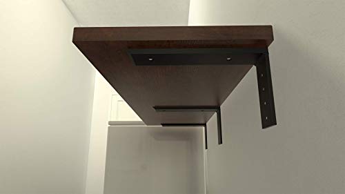 Heavy Duty Wood Shelf Brackets (10 in. x 10 in.)-Decorative Rustic Wall Shelf Supports for Floating Shelves, Bookshelves, and Kitchen Storage – Solid Steel Brackets with Pre-Drilled Mounting Holes - size: 10 x 10 Inches