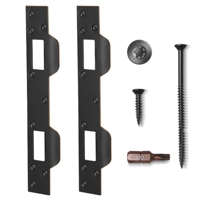 Door Latch Strike Plates Oil Rubbed Bronze, 2 Pack, Latch Striker - color: Oil Rubbed Bronze