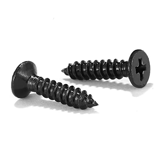 #4 x 5/8" Wood Screw 100Pcs 18-8 (304) Stainless Steel Screws Flat Head Phillips Fast Self Tapping Drywall Screws Black Oxide by SG TZH - size: #4 x 5/8"