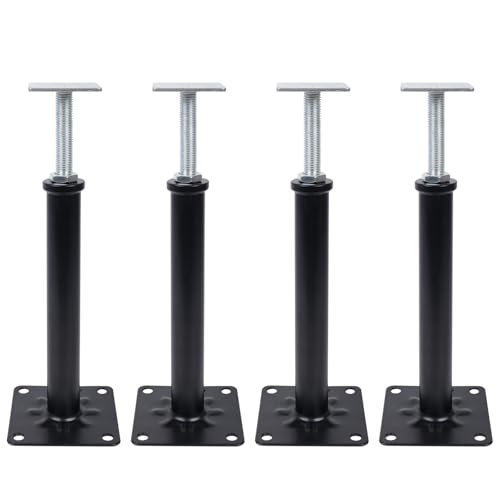 4-Pack House Floor Jacks, 16–20 Inch Adjustable Steel Posts, Black - color: Black(4 Pack), size: 16"-20"
