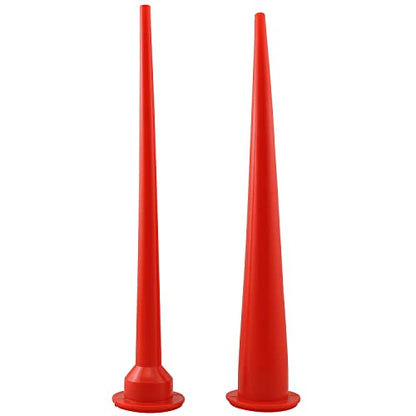 LQ Industrial 2pcs Cones Nozzles Caulking Nozzle 30cm Applicator Caulking Nozzle Tips Replacement Extension, Red